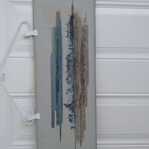 Vintage Signed Original Watercolor And Ink Of Saudi Arabia Landscape.